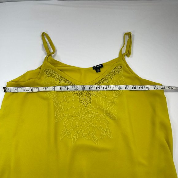 Torrid Strappy Blouse Size 0 (12/L), Beautiful Bright Mustard Color - Picture 5 of 6